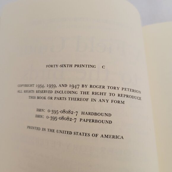 A Field Guide Eastern Birds Roger Tory Peterson 46th Print Paperback 2nd 1967 - Picture 3 of 10